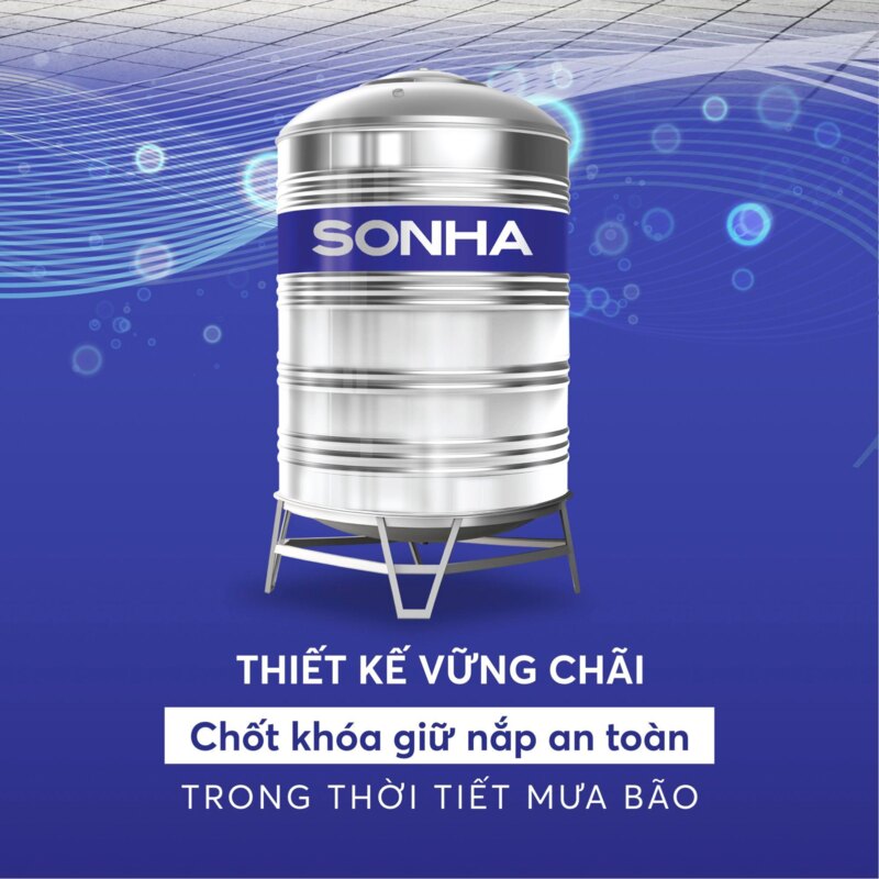 Bồn nước Sơn Hà 4000L đứng có thiết kế vững chắc vượt thời gian