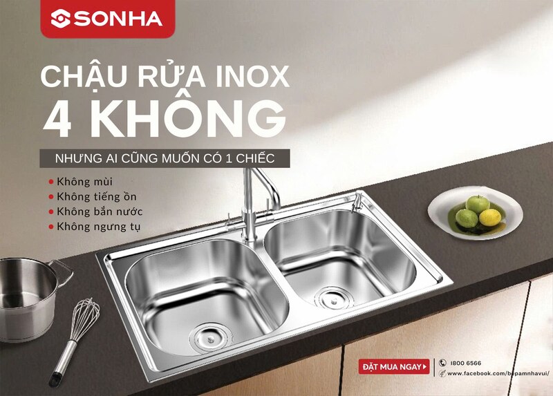 Chậu rửa bát âm bàn là kiểu chậu được gắn chìm dưới mặt bàn đá của tủ bếp