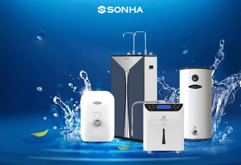 Một số sản phẩm máy lọc nước và máy tạo nước kiềm của Tập đoàn Sơn Hà