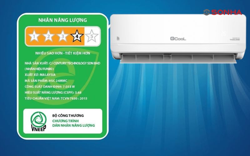 Các nhà sản xuất thường công bố công suất tiêu thụ điện trên nhãn năng lượng