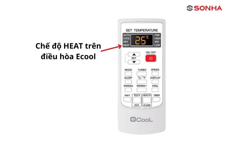 Chế độ Heat là tính năng sưởi ấm trên điều hòa 2 chiều, giúp làm ấm không gian nhanh chóng trong những ngày lạnh