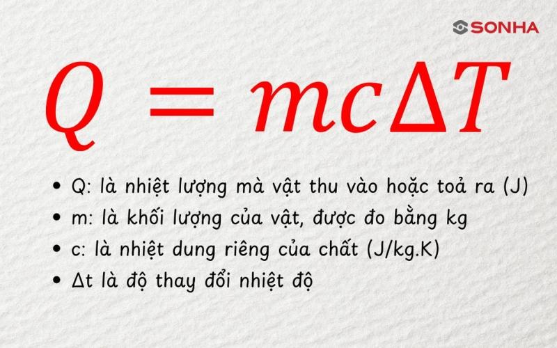 Công thức để xác định nhiệt dung riêng của một chất