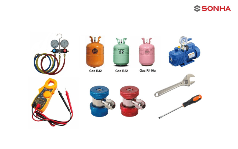 Những dụng cụ cần chuẩn bị để tiến hành thay gas điều hòa