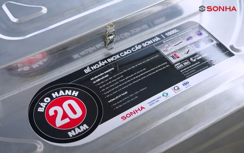 Chính sách bảo hành 20 năm mang lại sự an tâm tuyệt đối