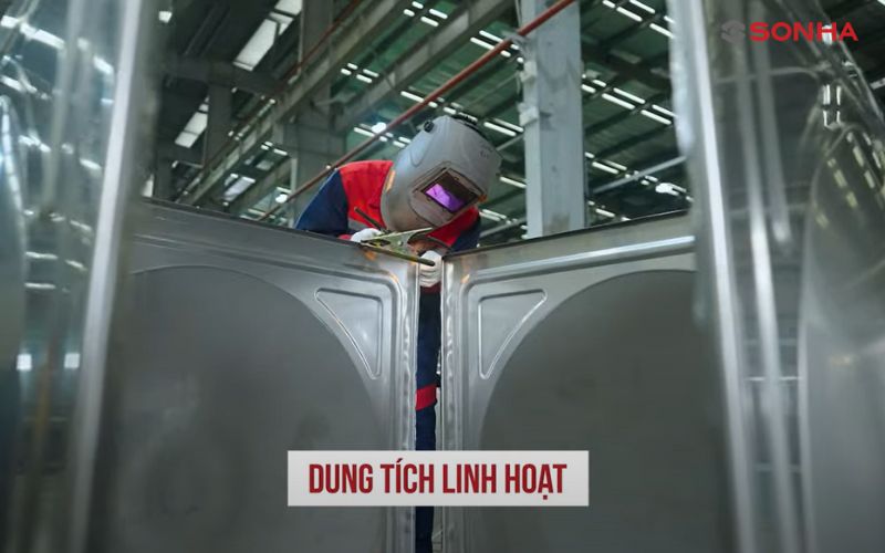 Bể ngầm inox 4000L cho phép tùy chỉnh vị trí theo nhu cầu thực tế
