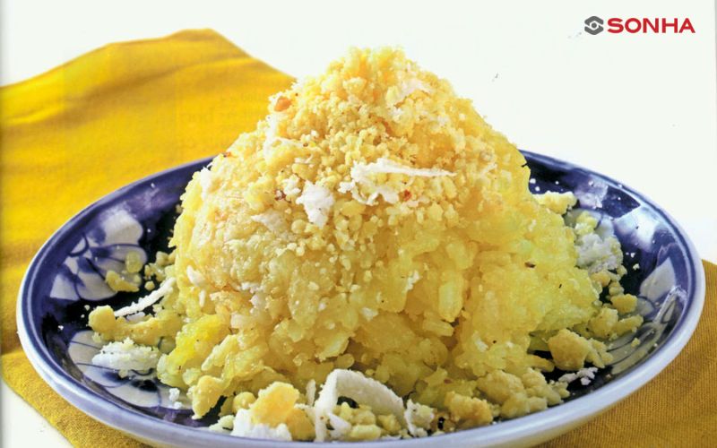 Cách nấu xôi đậu xanh bằng nồi cơm điện. Thành phẩm xôi đậu xanh