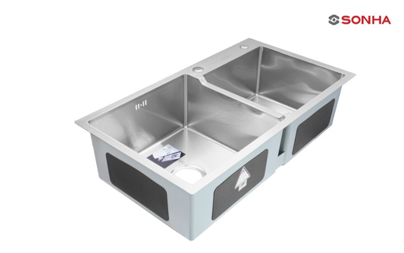 Chậu inox Sơn Hà cao cấp với 2 hố