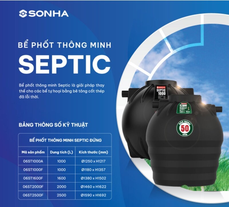 Một trong những phương pháp chống thấm bể phốt hiệu quả chính là sử dụng bồn tự hoại chất lượng cao