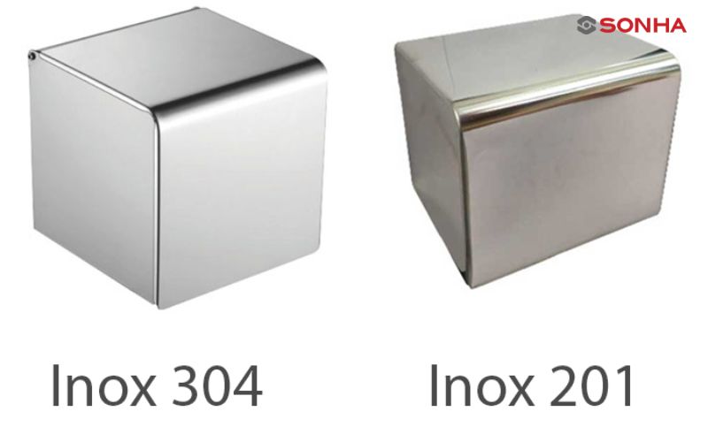 So sánh inox 201 và 304. Quan sát là phương pháp nhận biết và phân biệt inox 201 với inox 304