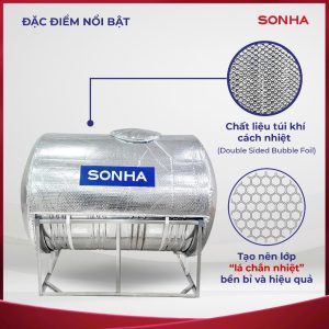 Áo giáp chống nóng cho bồn inox Sơn Hà được làm từ chất liệu túi khí cách nhiệt