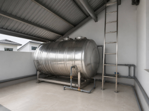 Lắp mái che cho khu vực đặt bồn nước inox