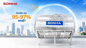 Áo giáp chống nóng bồn inox Sơn Hà giúp hạn chế phản xạ 95-97% nhiệt lên bồn nước