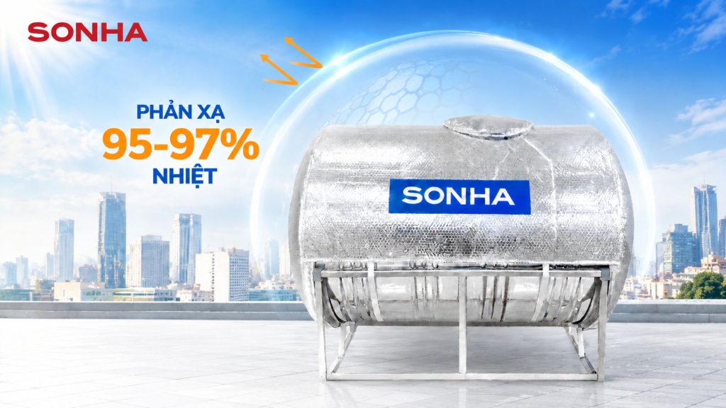 Áo giáp chống nóng téc nước inox Sơn Hà có khả năng phản xạ 95-97% nhiệt